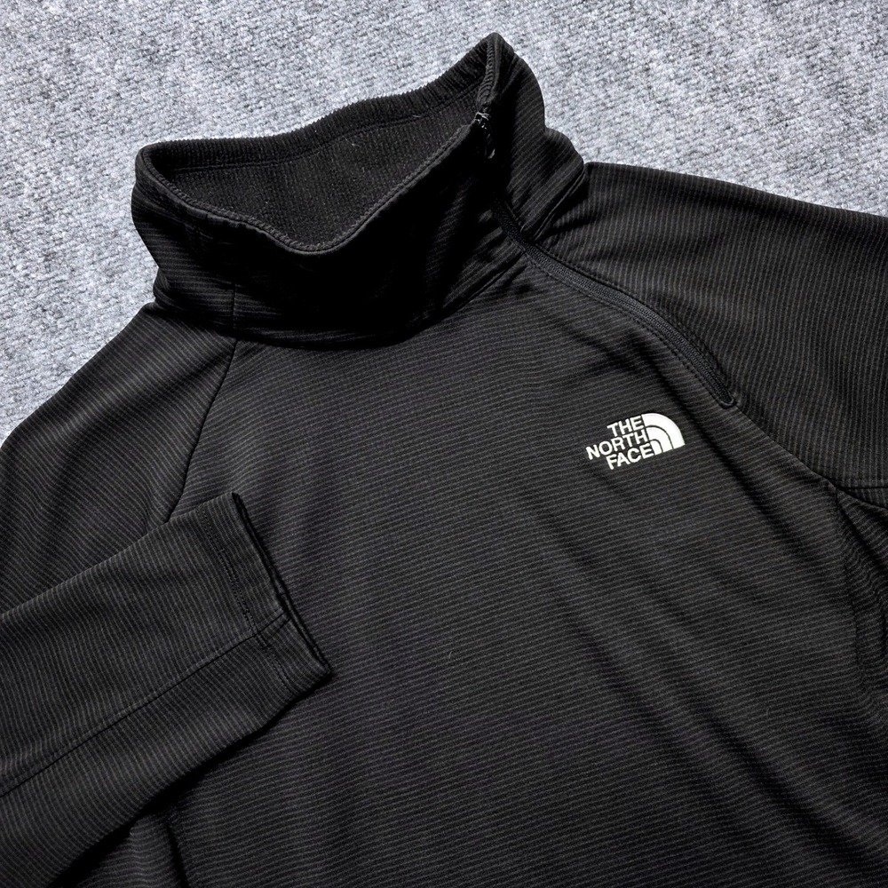 The North Face Women's Large Black Ribbed Quarter Zip Pullover Fleece Jacket